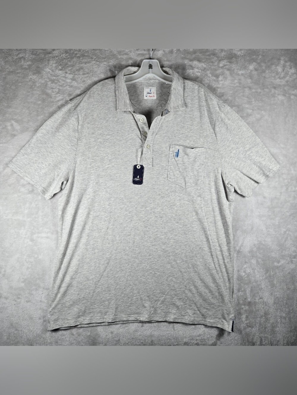 Johnnie-O Hanging Out Polo Mens Size 2XL XXL Heather Gray Short Sleeve NWT